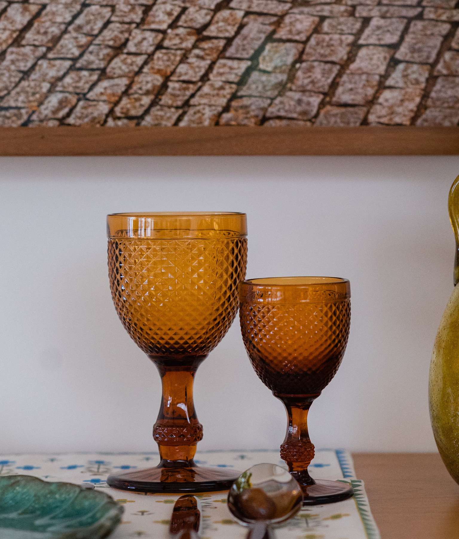 Stemmed Sherry Glass, Dark Amber