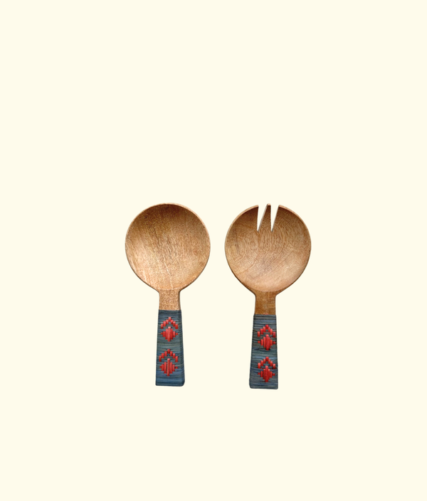 Losange Salad Serving Set, Slate