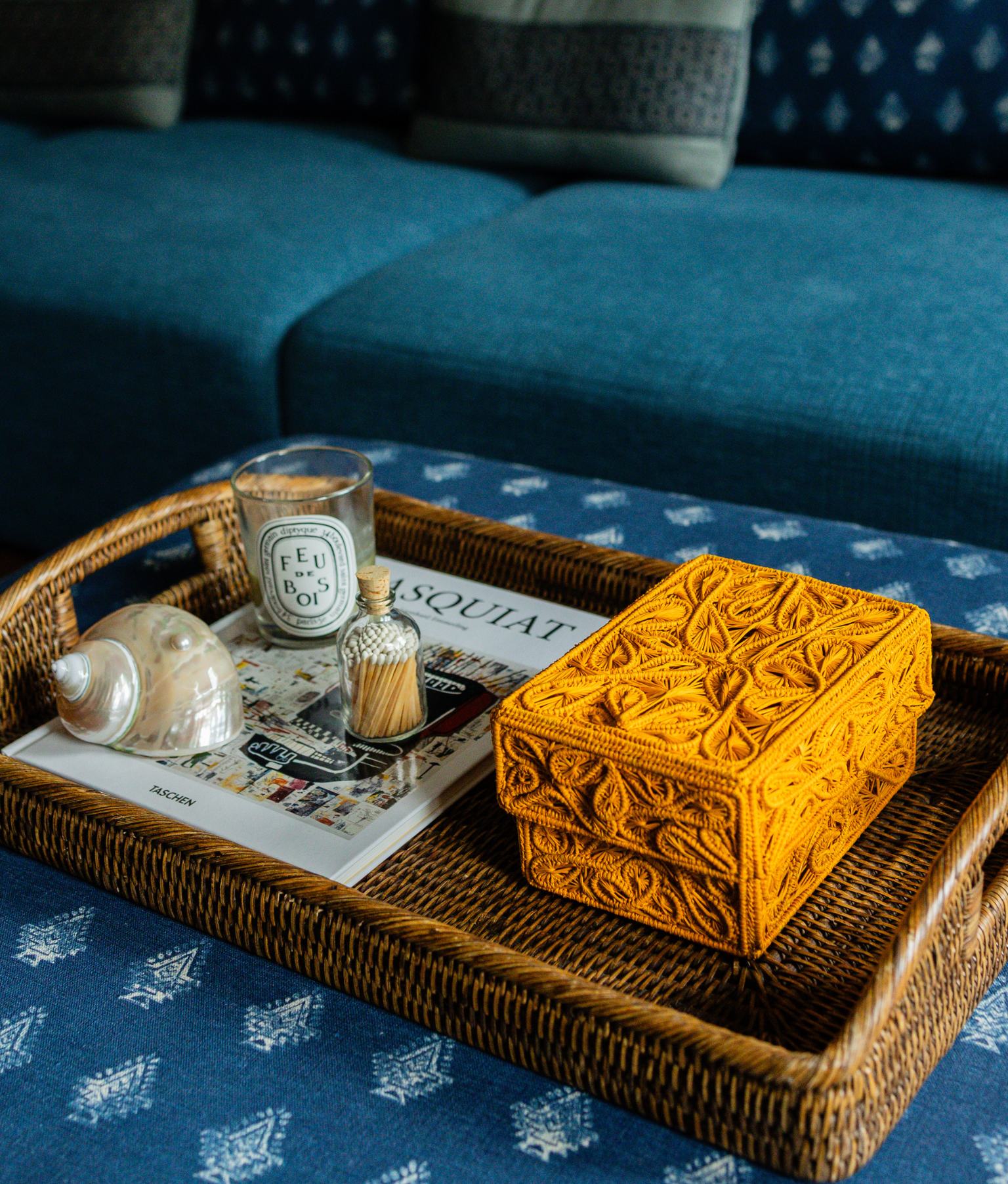 Trebol Decorative Box Small, Mustard