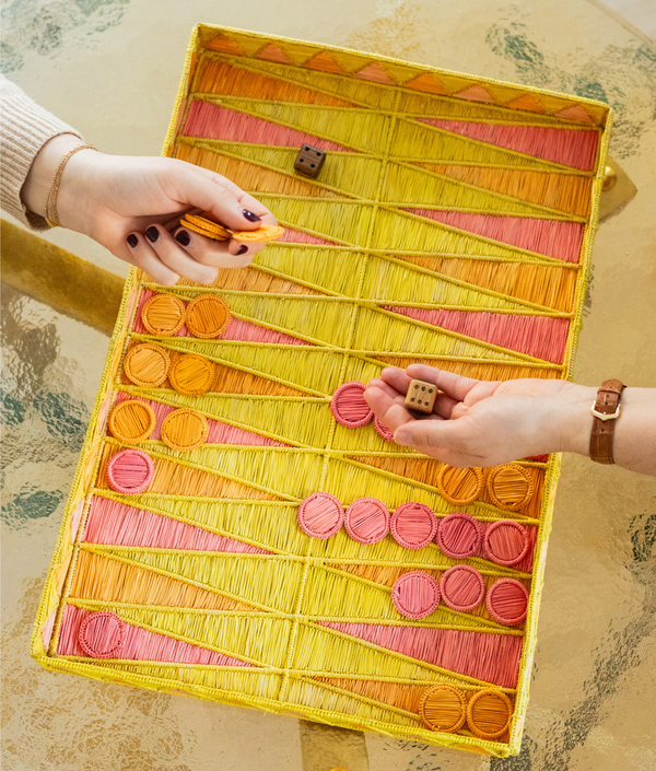 Backgammon Set, Orange / Pink