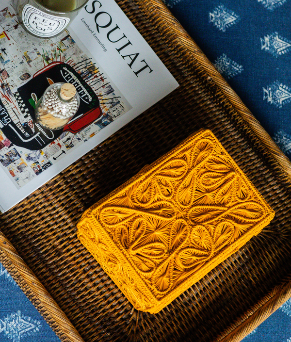 Trebol Decorative Box Small, Mustard