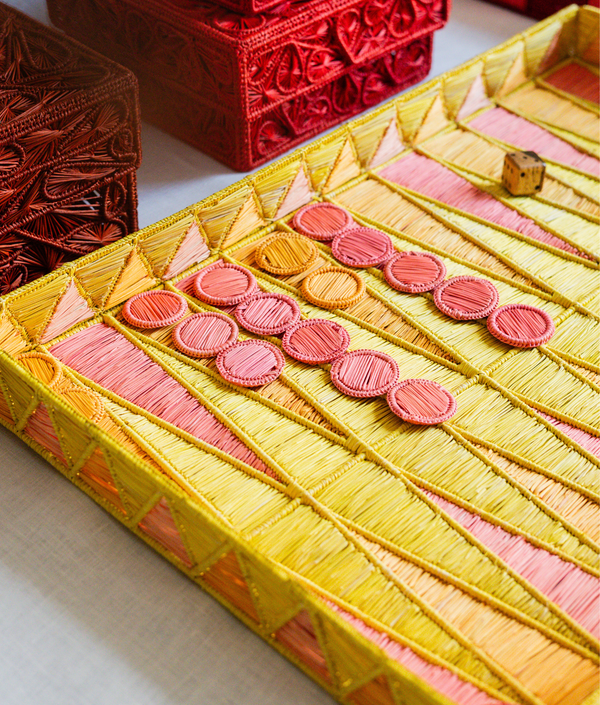 Backgammon Set, Orange / Pink