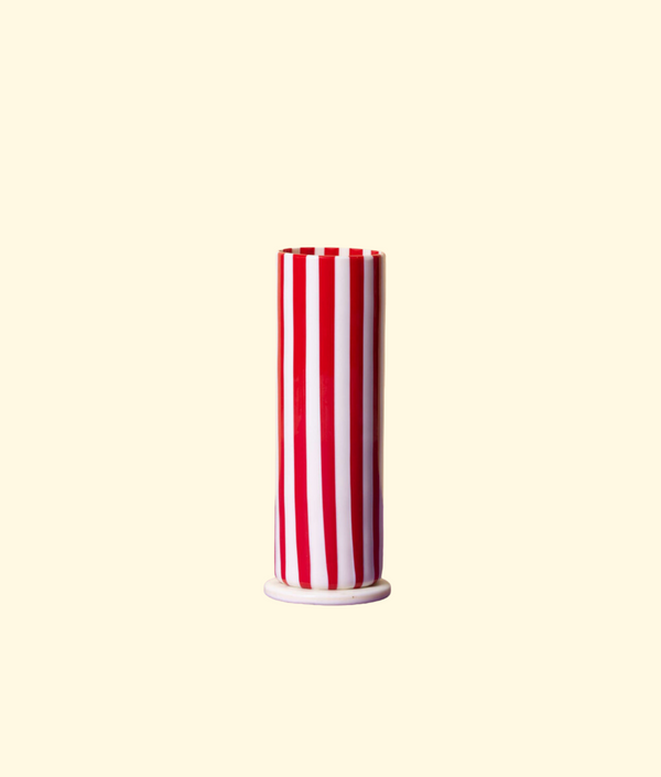 Venice Striped Vase, Red