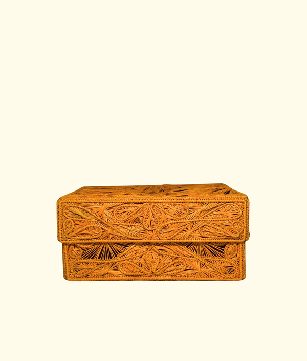 Trebol Decorative Box Medium, Mustard