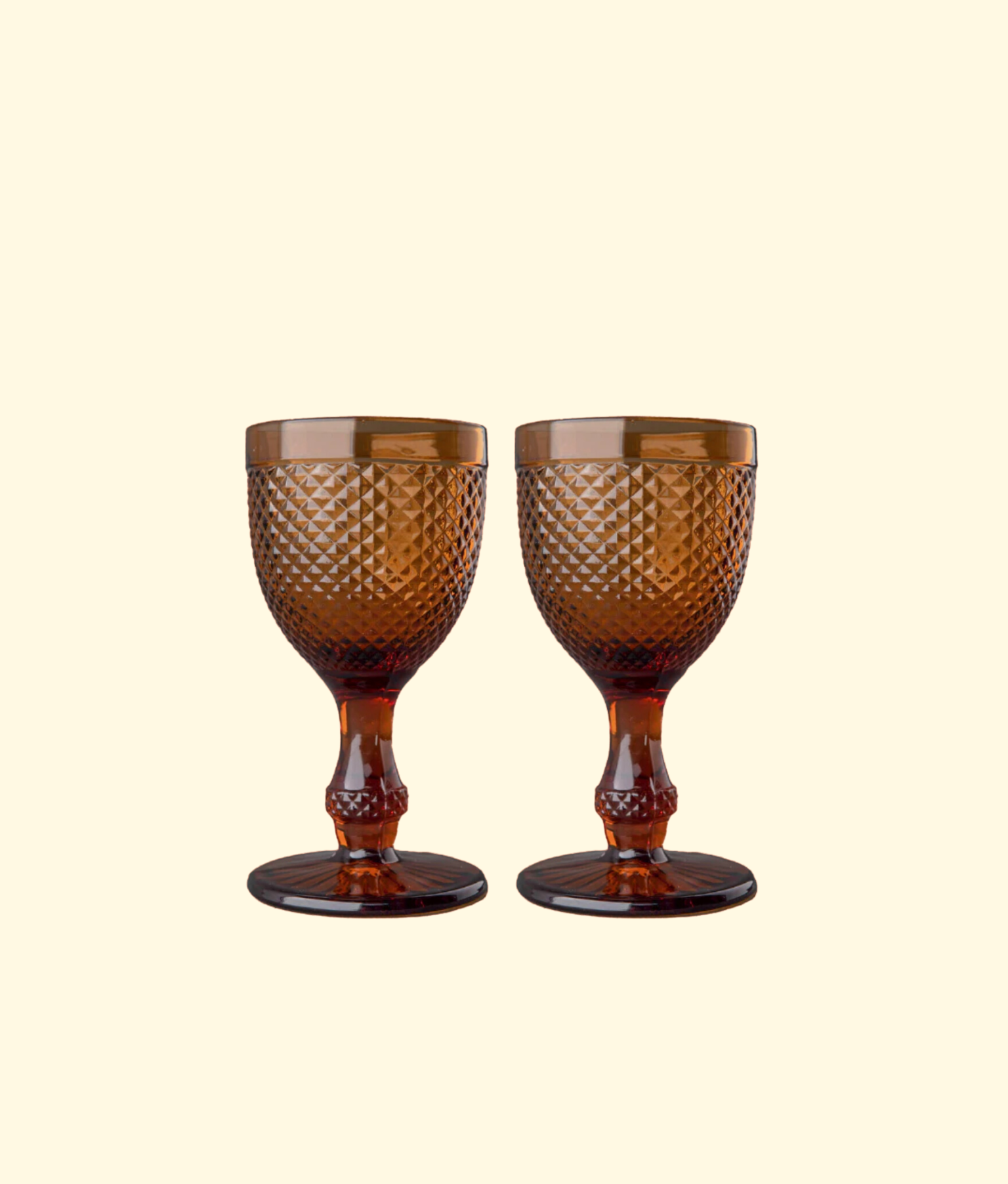 Stemmed Water Glass, Dark Amber