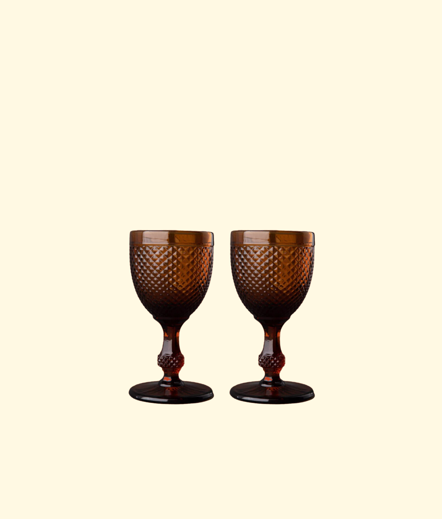 Stemmed White Wine Glass, Dark Amber