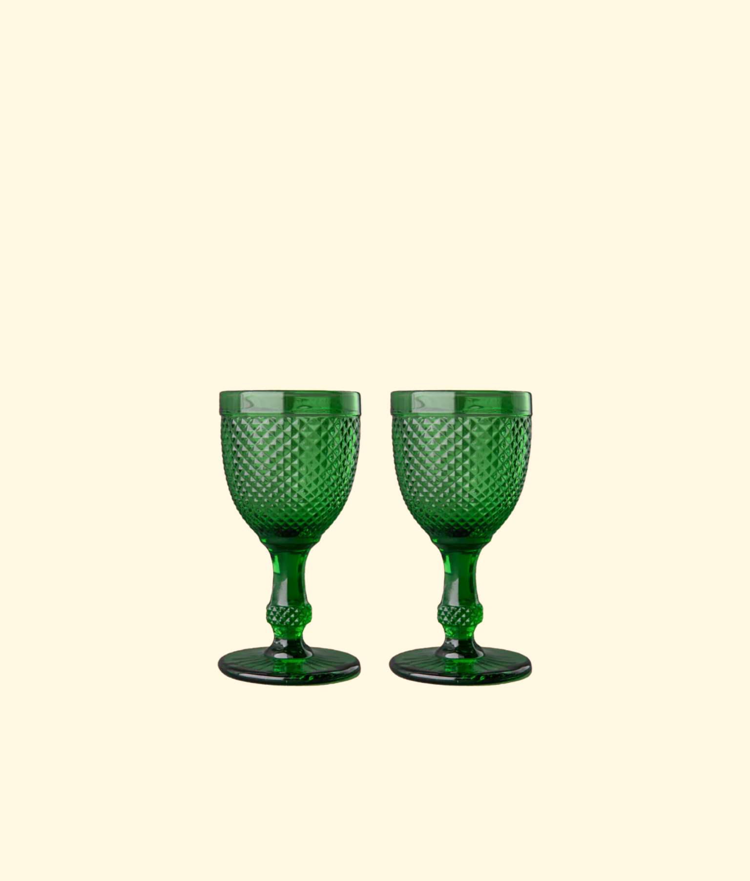 Stemmed White Wine Glass, Green