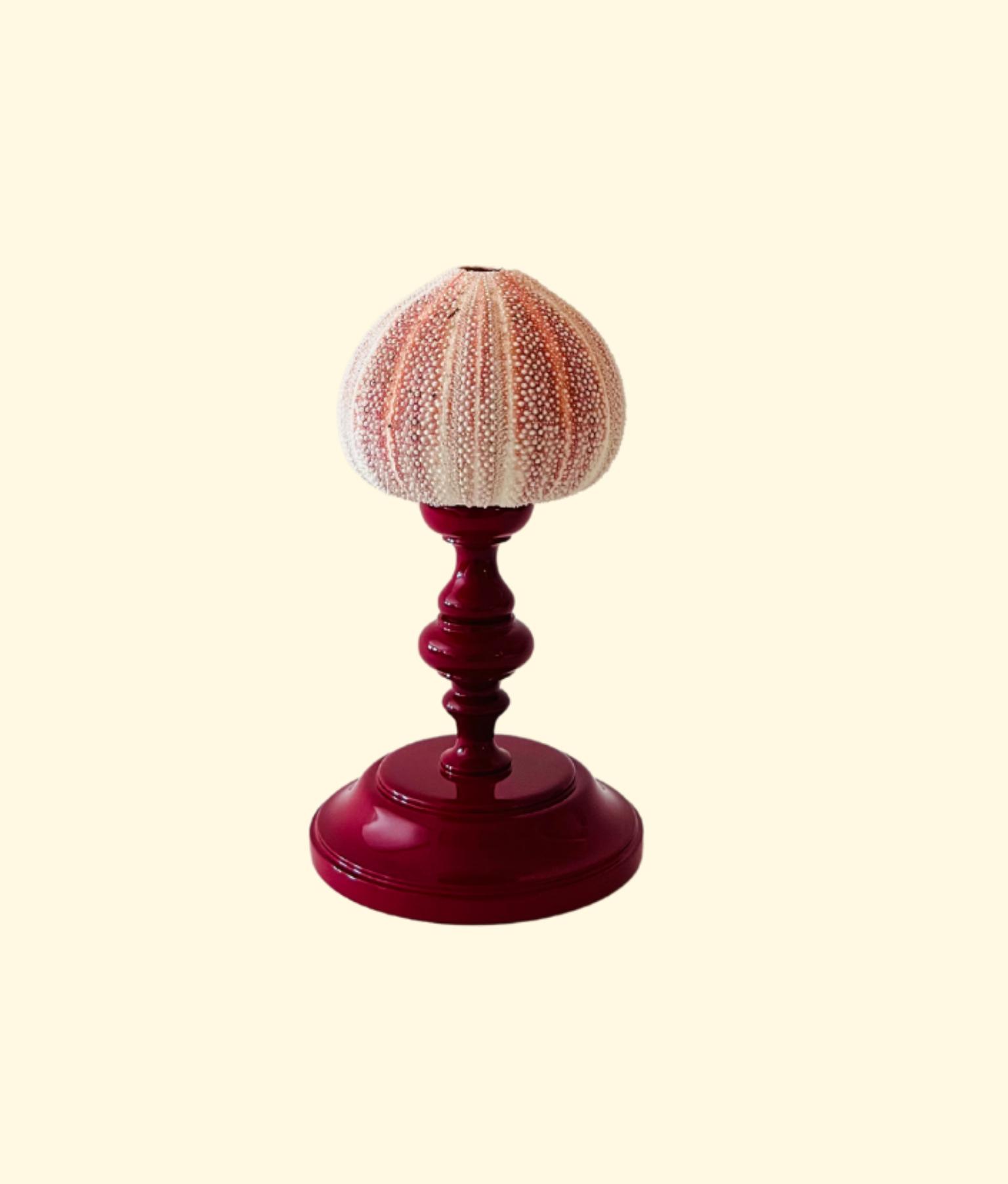 Noto Lacquered Sea Urchin Object, Crimson