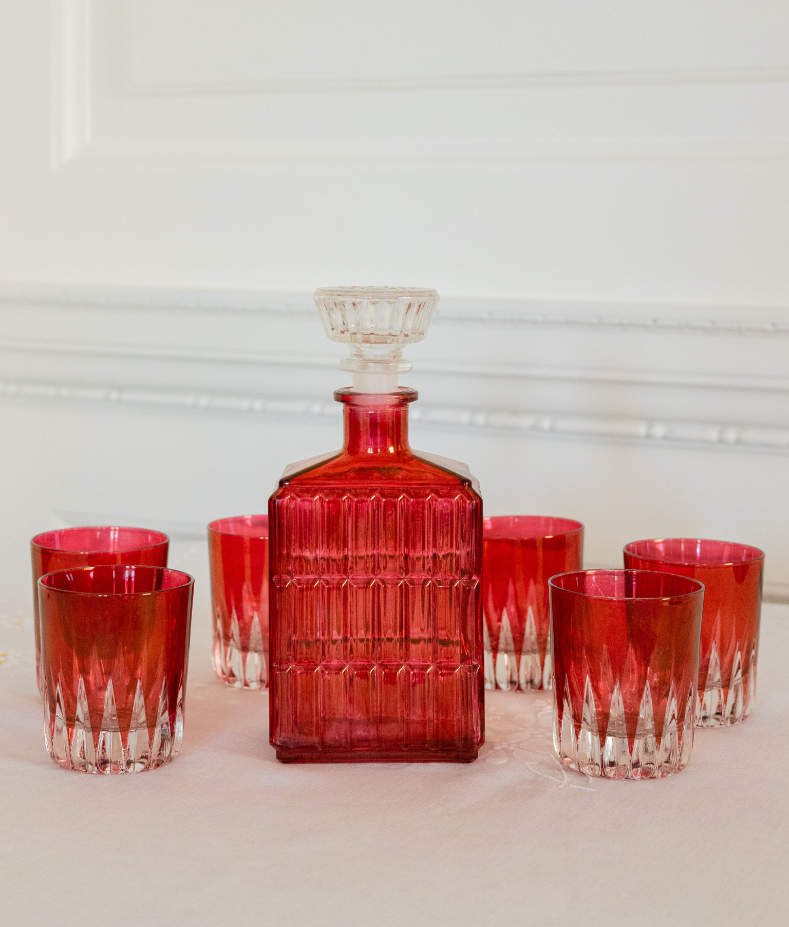 1930s Vintage Austrian Decanter and Glass Set