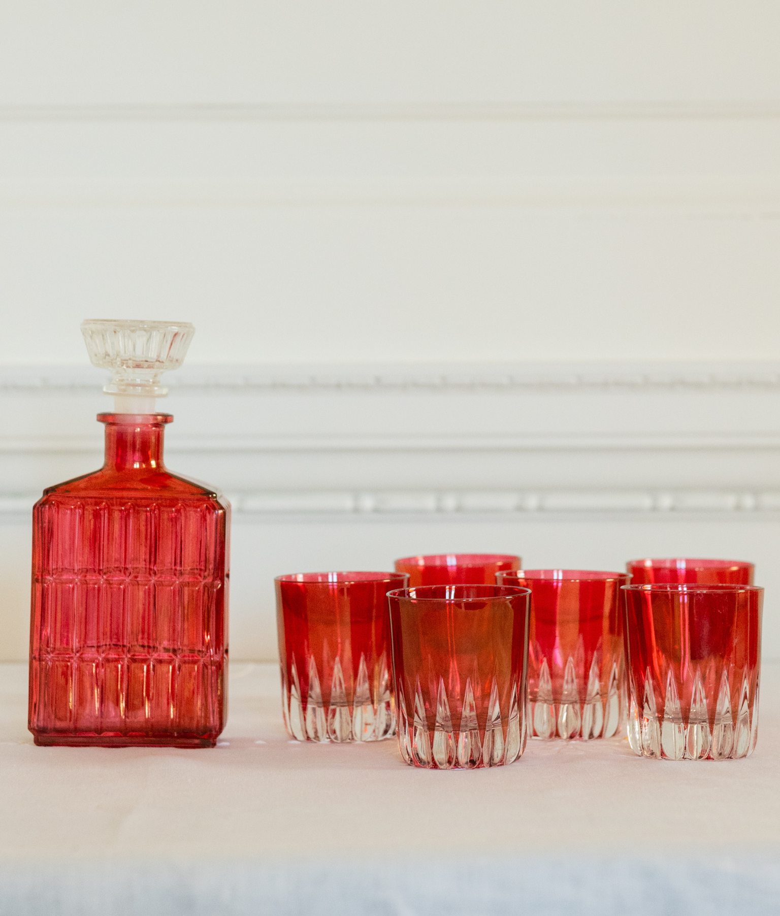 1930s Vintage Austrian Decanter and Glass Set
