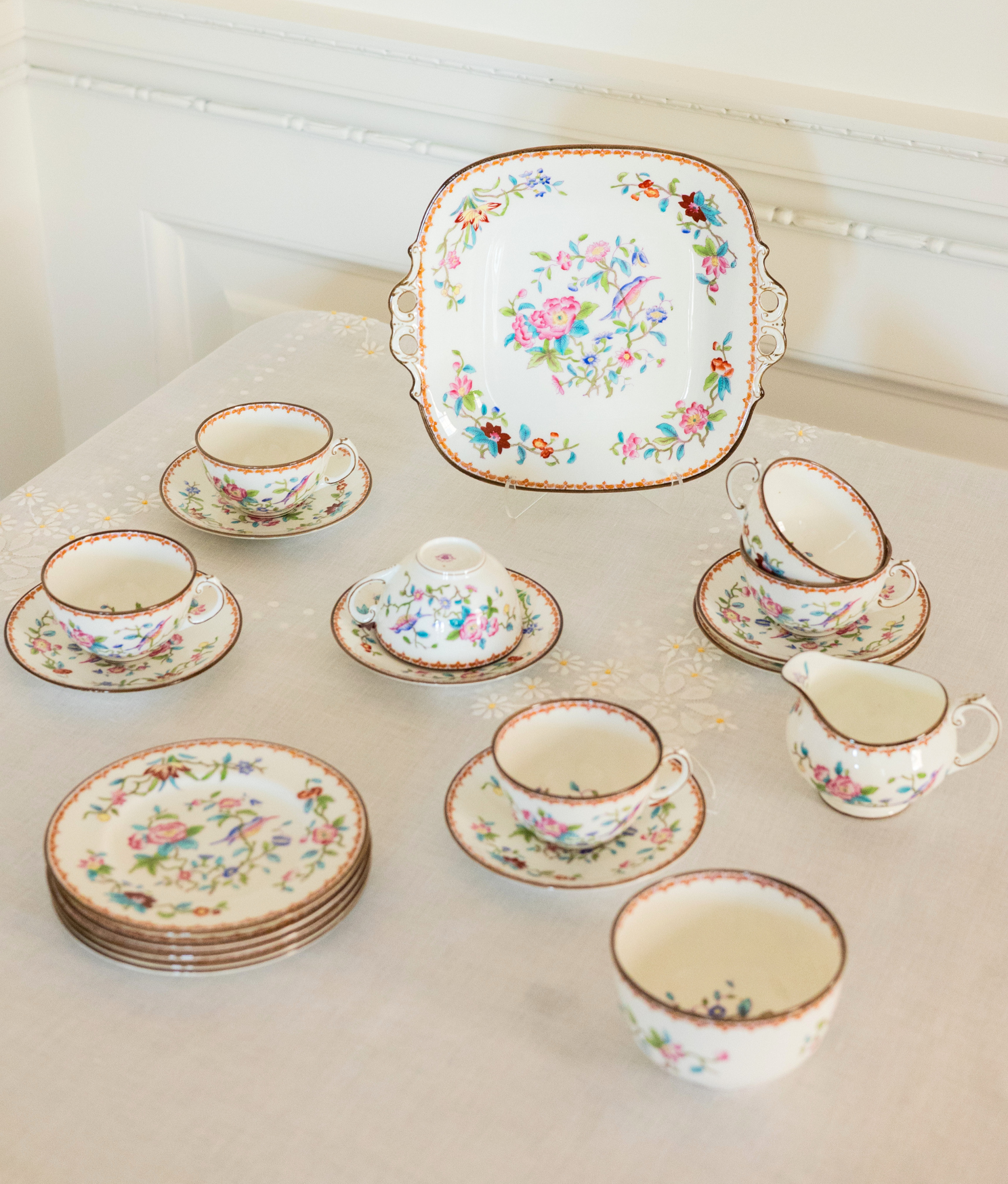 1930 Vintage English Porcelain Floral Tea Set
