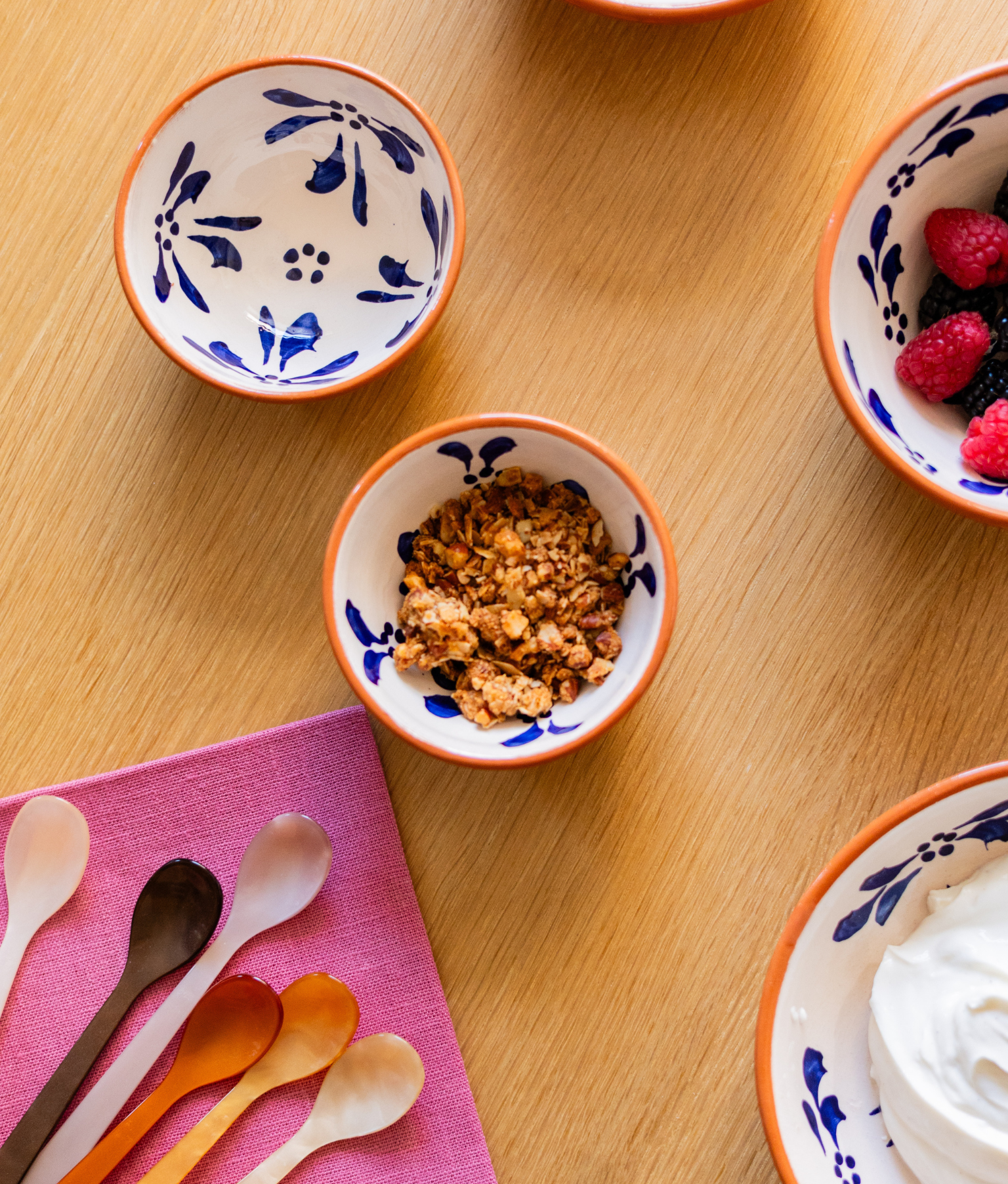 Fleure Mini Bowl Set, Cobalt Blue / White