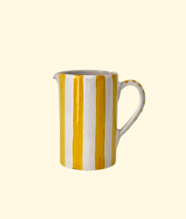 Salerno Jug, Bold Amber Stripe