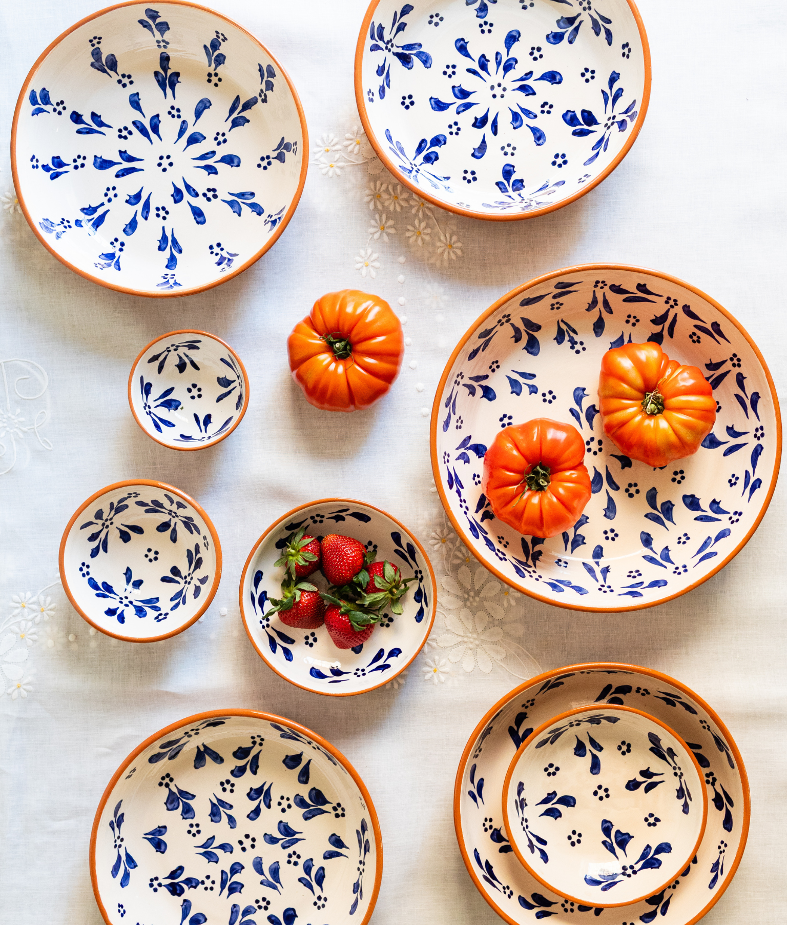 Fleure Small Bowl, Cobalt Blue / White