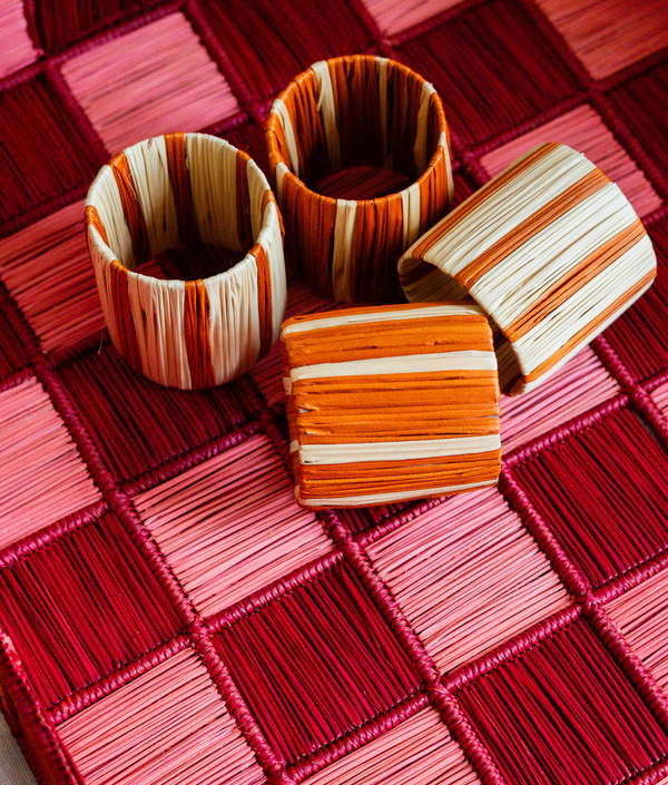 Rayas Napkin Ring, Blue / Pink