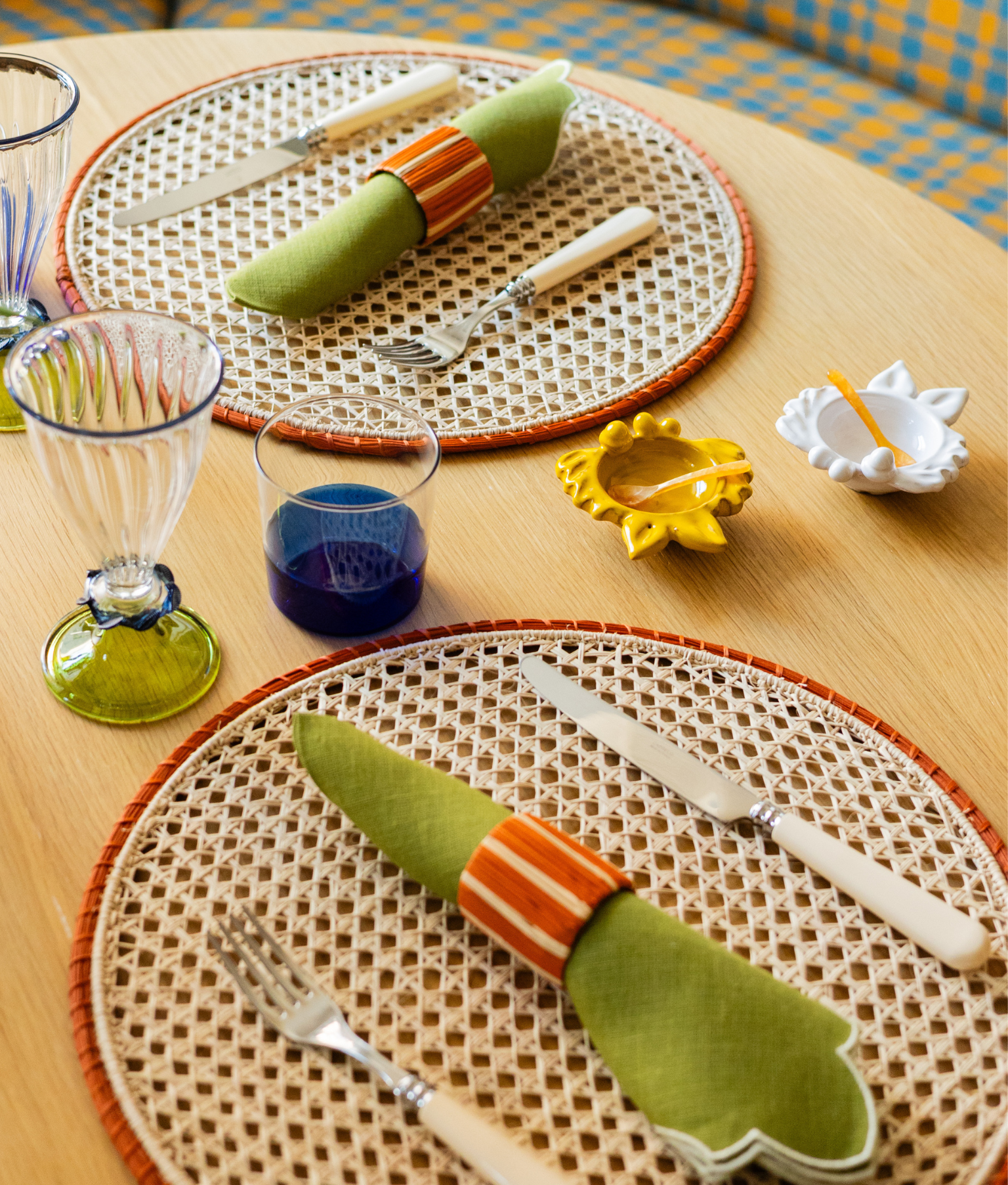 Rayas Napkin Ring, Terracotta / Nude