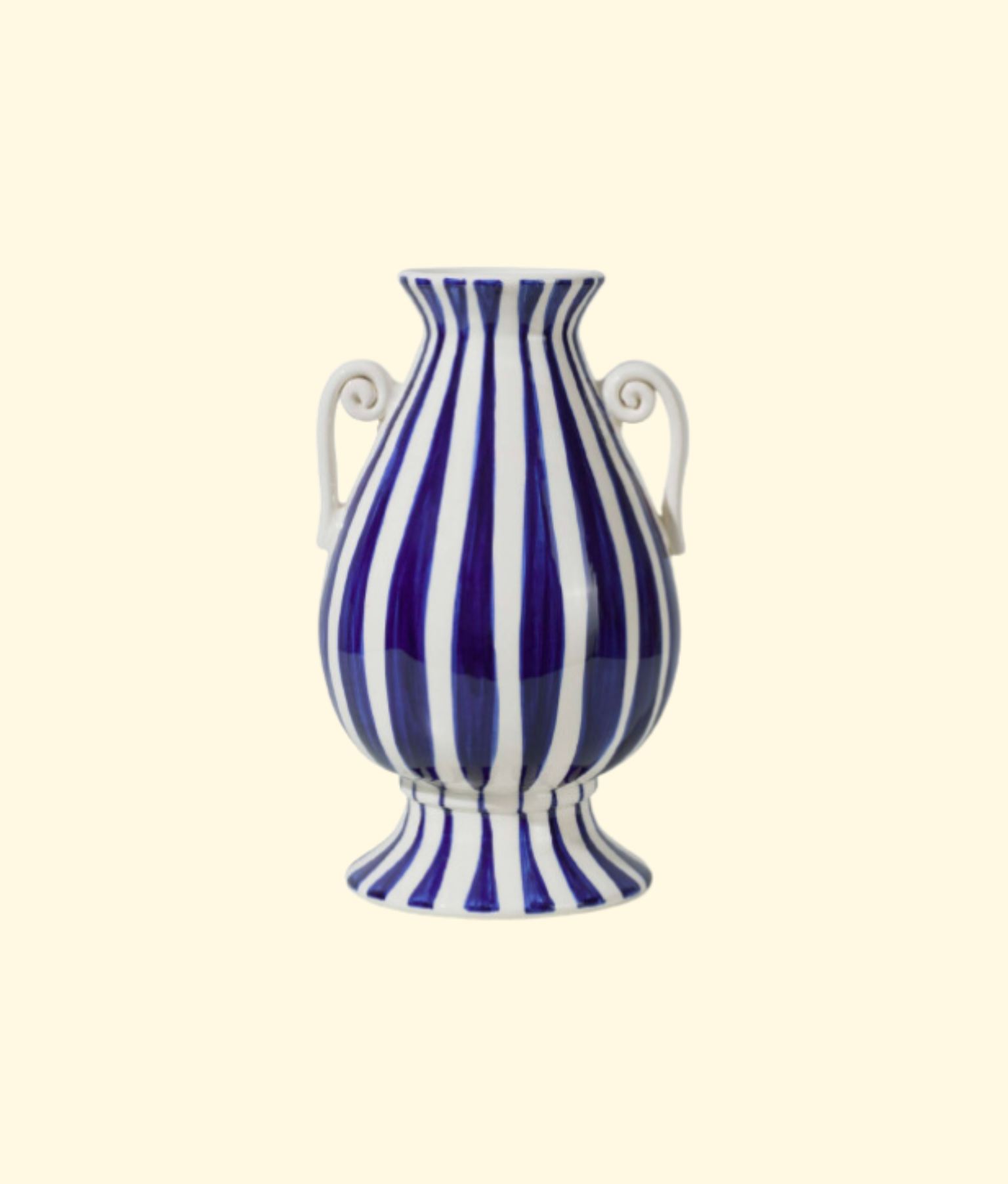 Colibri Striped Vase, Cobalt Blue