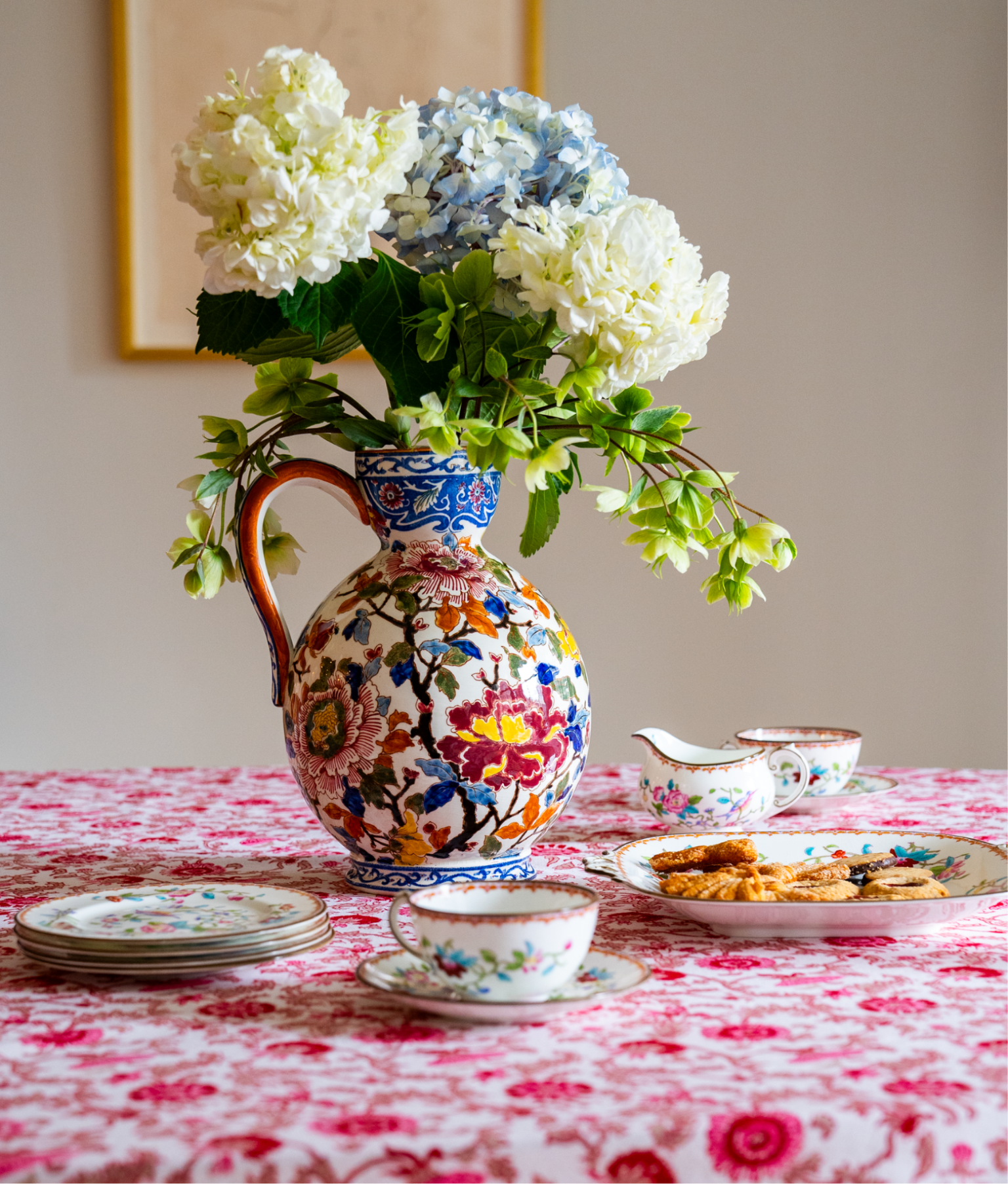 1940 Vintage French Ceramic Floral Vase