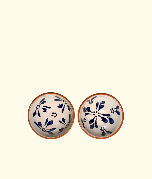 Fleure Mini Bowl Set, Cobalt Blue / White