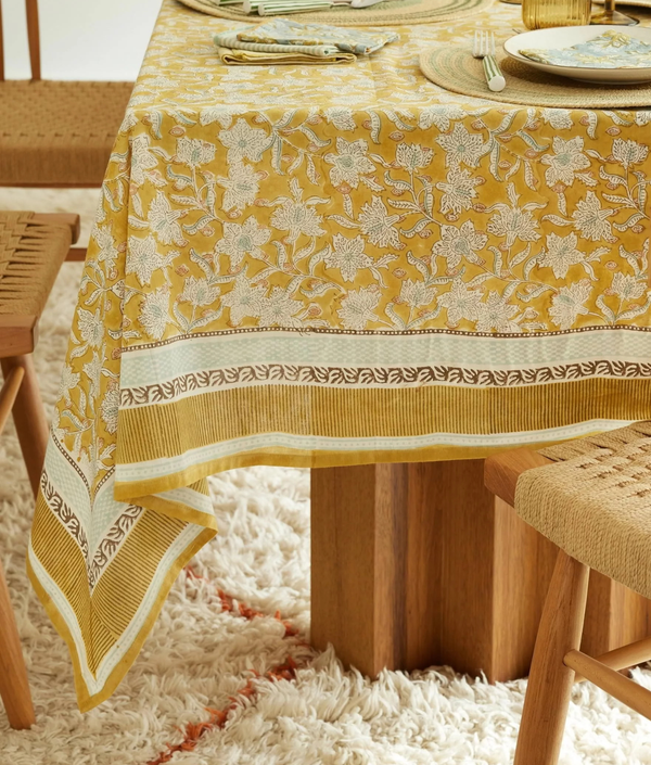 Garden Before Dawn Table Cloth, Lotus Absynthe