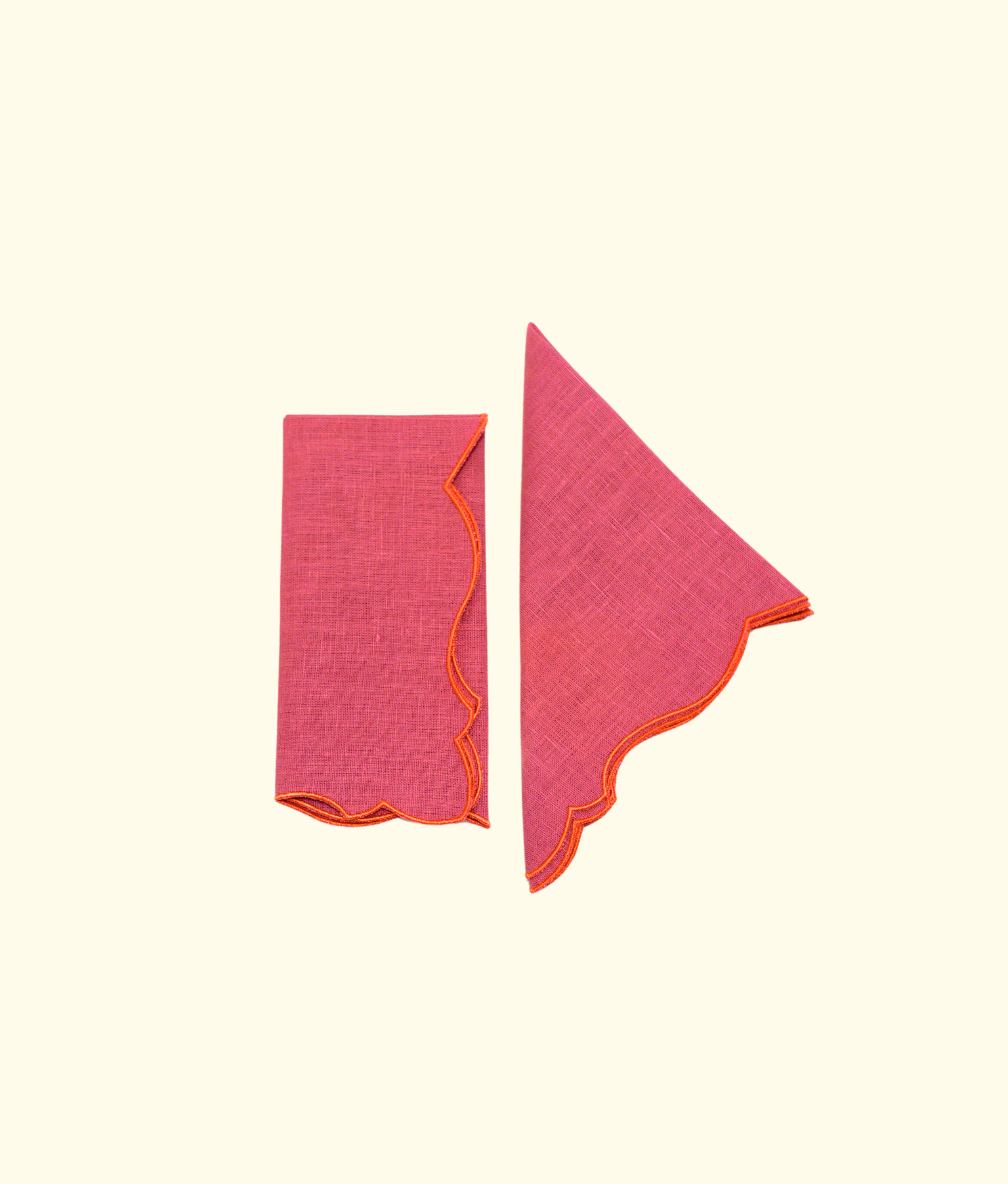 Angelina Linen Napkins, Cassis / Ambra