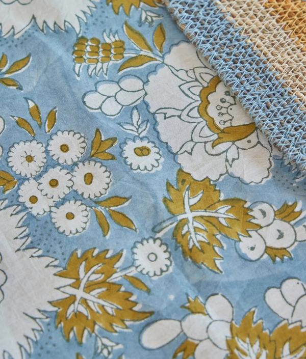 Garden by the Sea Table Cloth, Sky Blue