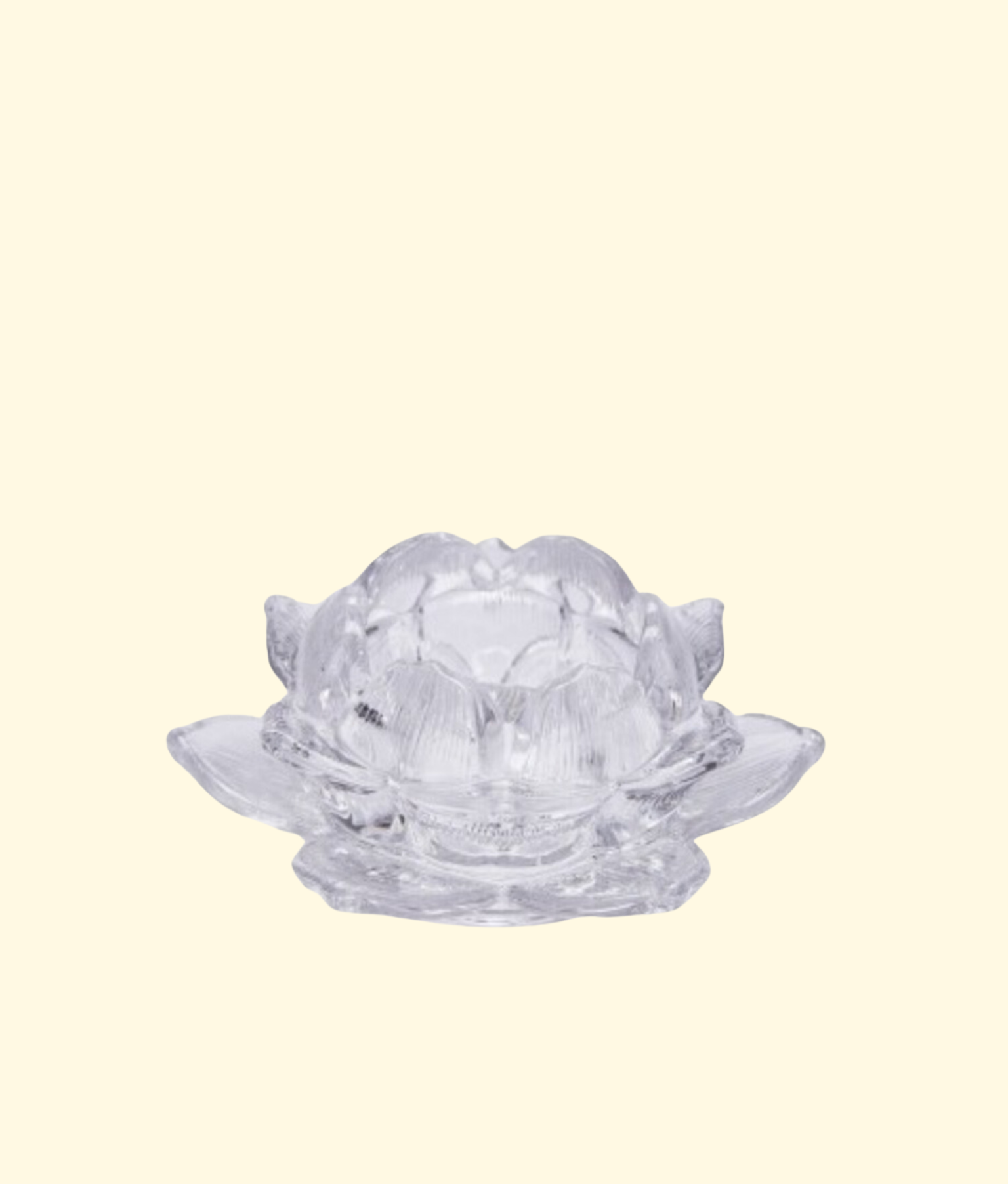 Floral Glass Candle Holder, Clear