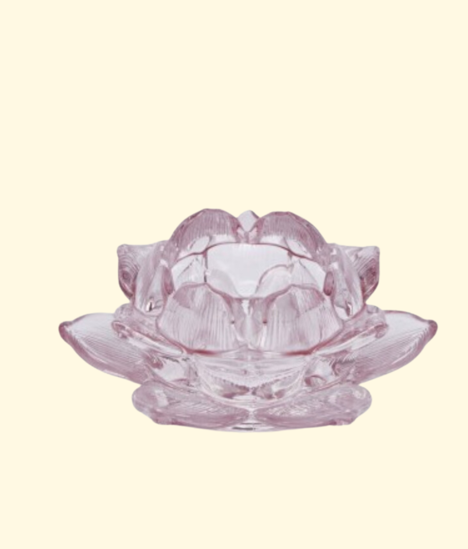 Floral Glass Candle Holder, Pale Pink