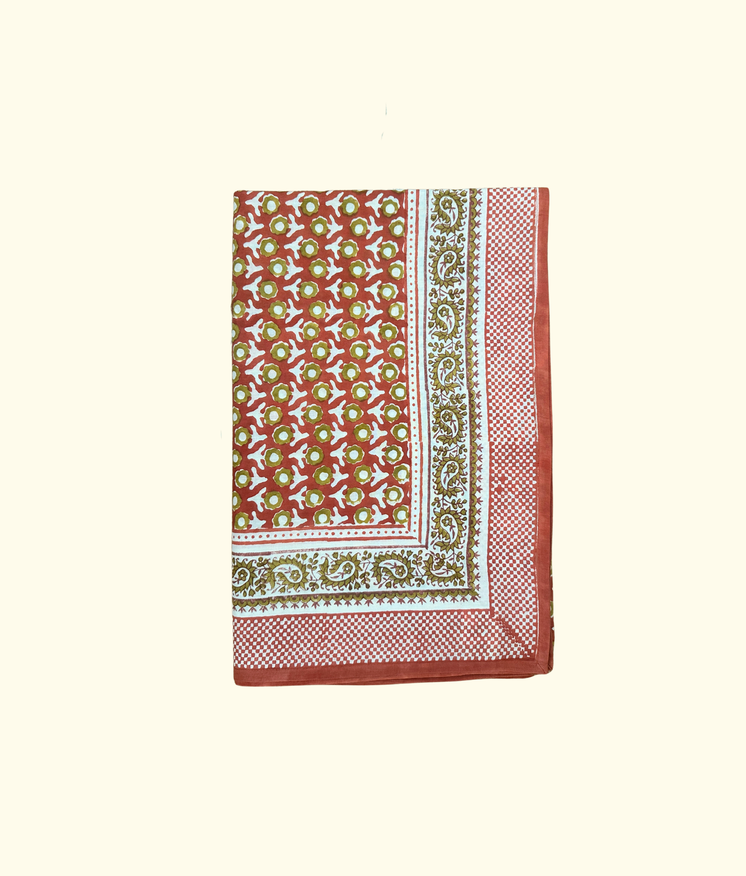 Lotus Garden Table Cloth, Rust