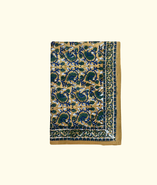 Lotus Garden Table Cloth, Mustard