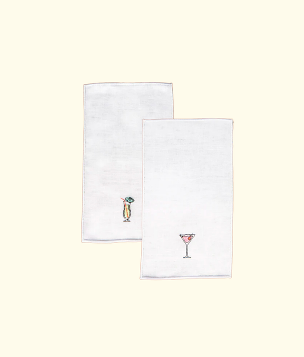 Aperitif Napkin Set, Pink Martini / Green Mojito