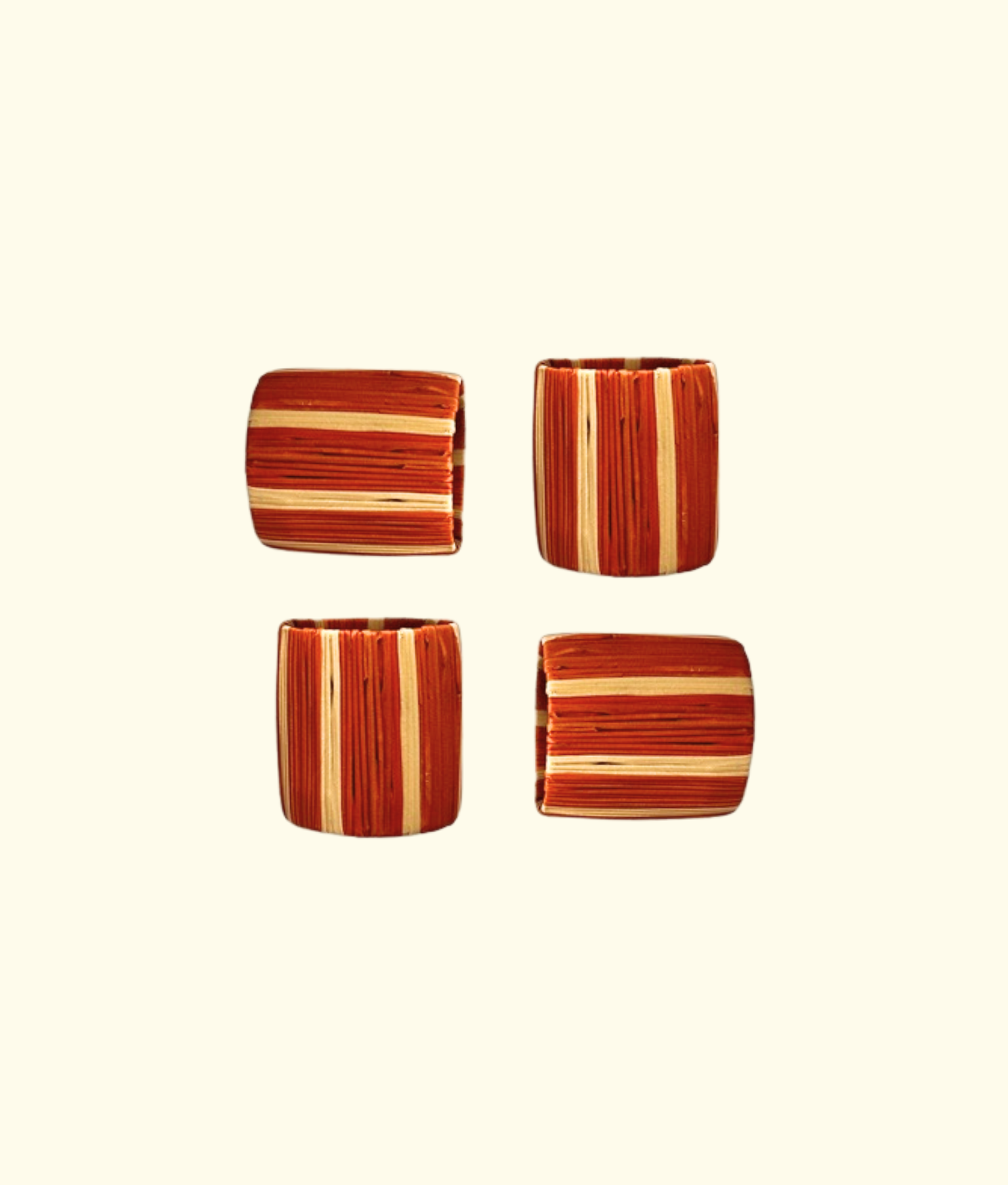 Rayas Napkin Ring, Terracotta / Nude
