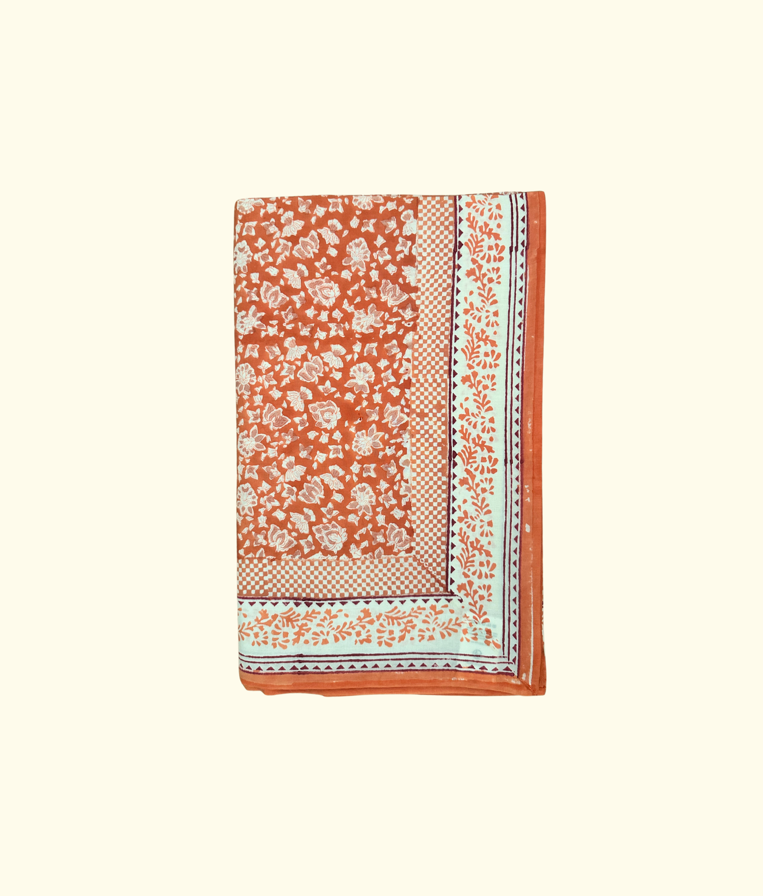 Lotus Garden Table Cloth, Burnt Sienna