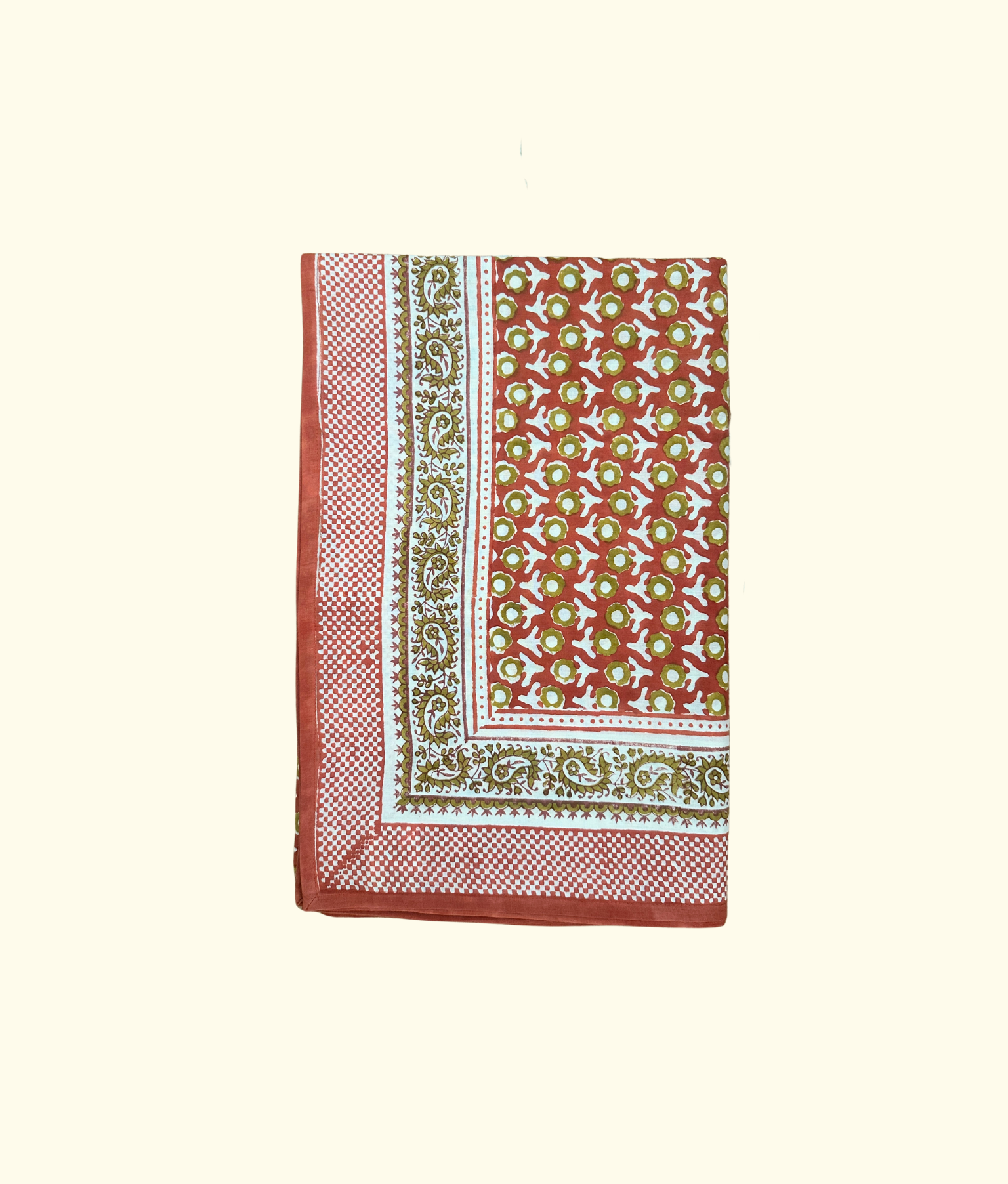 Lotus Garden Table Cloth, Rust