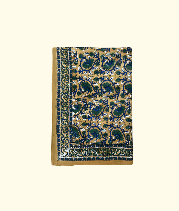 Lotus Garden Table Cloth, Mustard