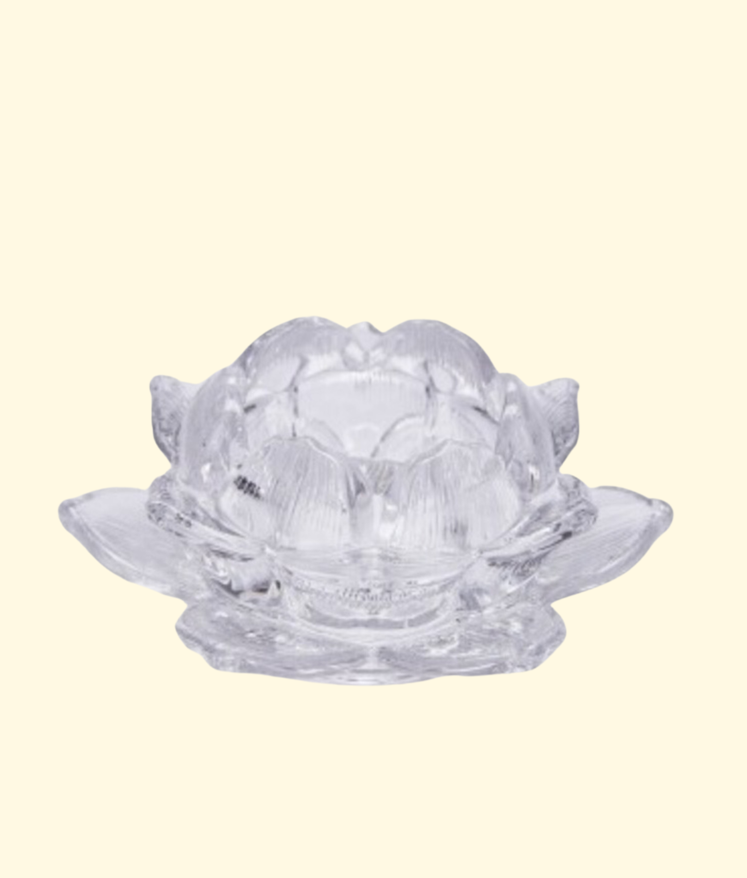 Floral Glass Candle Holder, Clear