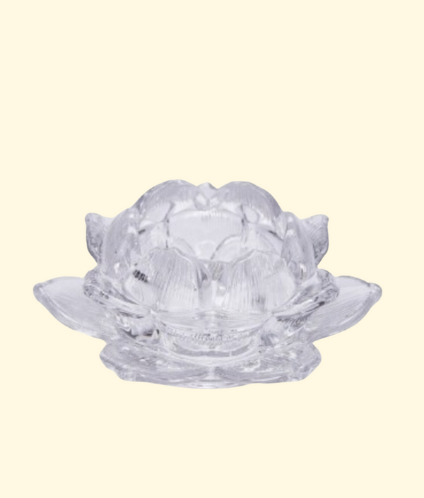 Floral Glass Candle Holder, Clear