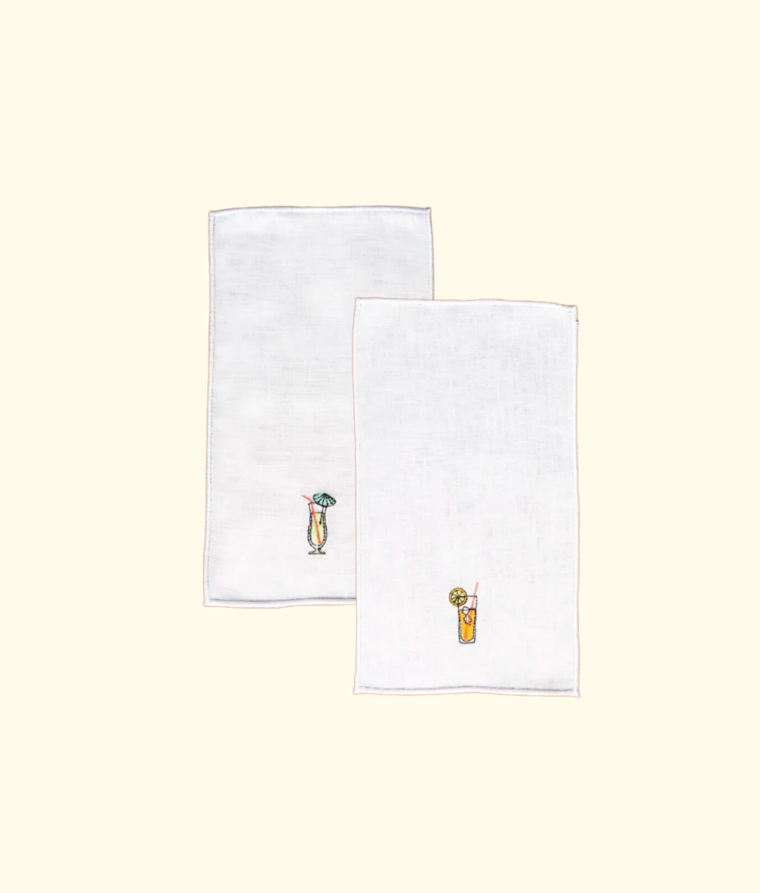 Aperitif Napkin Set, Orange / Green Mojito