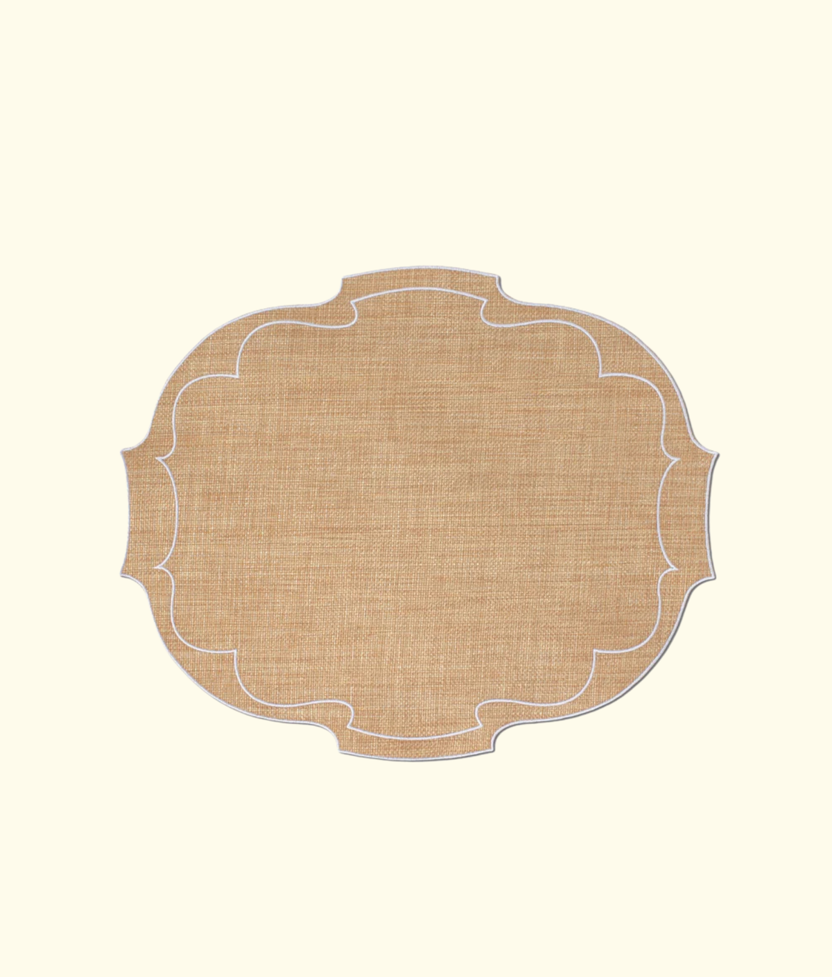 Frame Oval Raffia Placemats, White