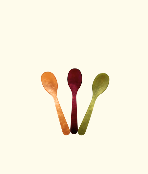 Piccolo Spoon Set, Gold / Olive / Wine