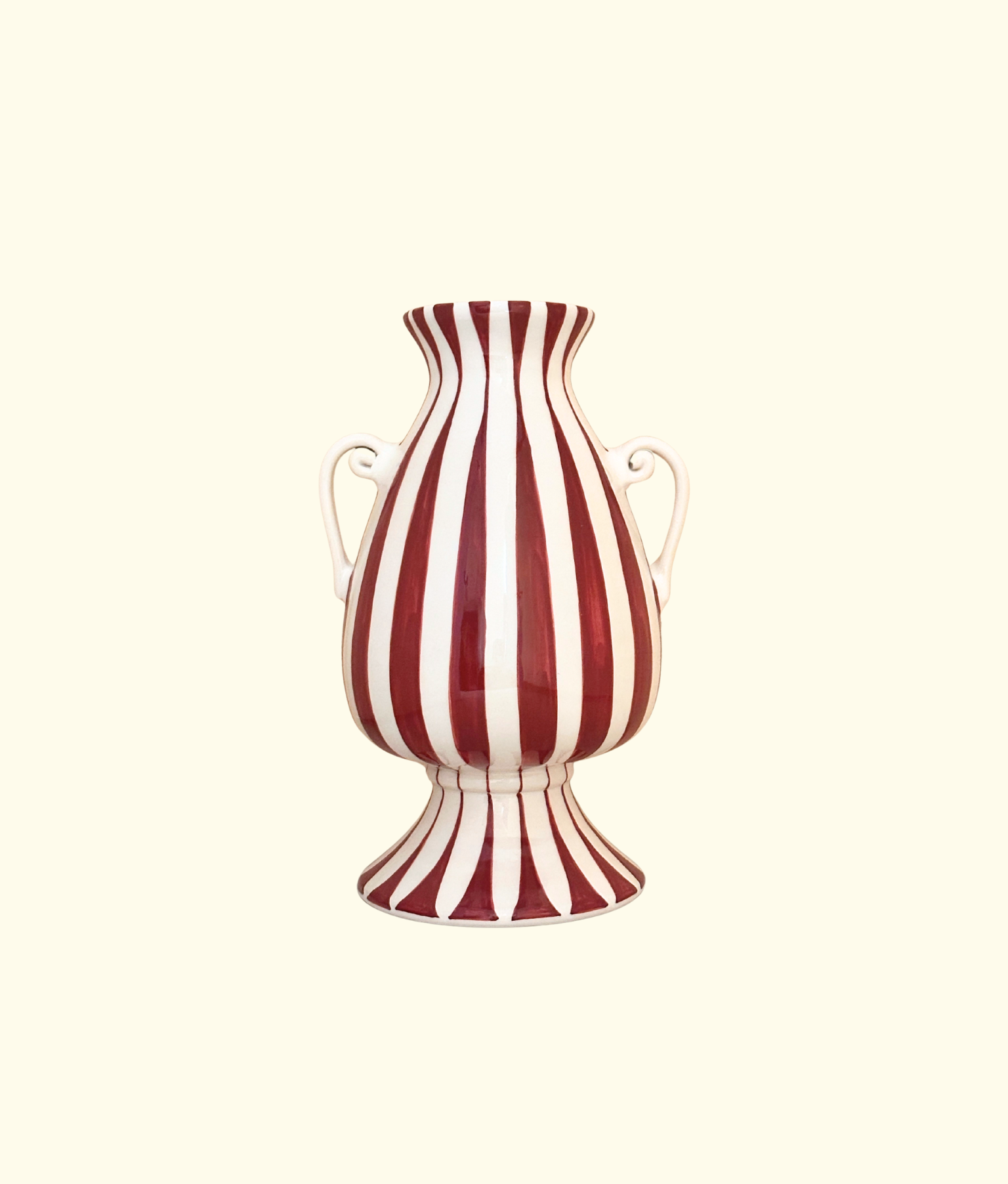 Colibri Striped Vase, Burgundy