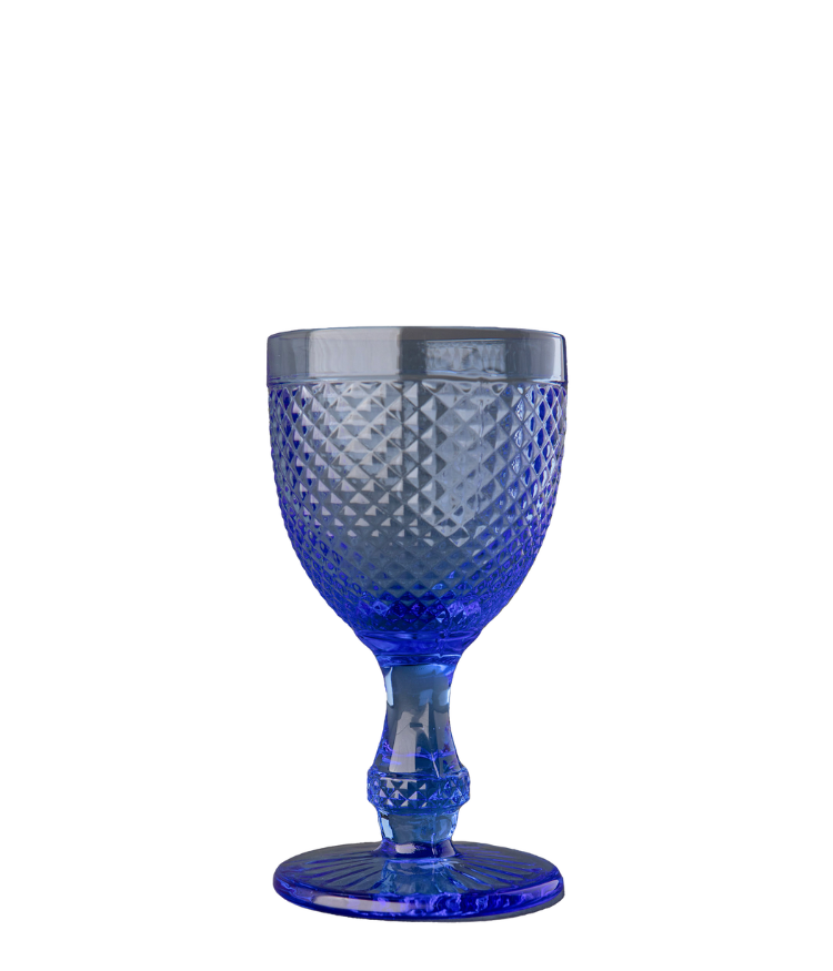 Stemmed Water Glass, Light Blue