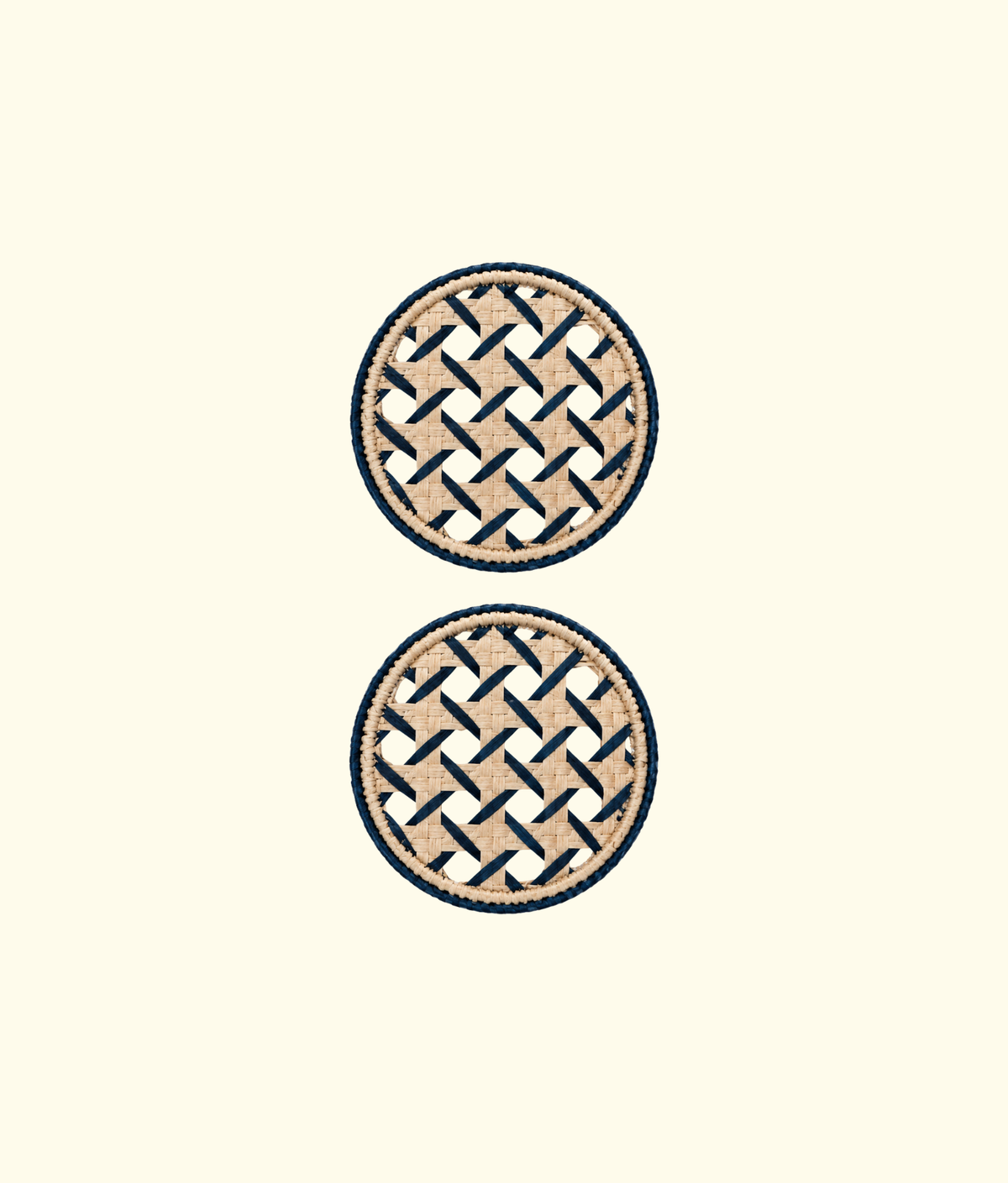 Celosia Woven Coaster, Navy / Natural