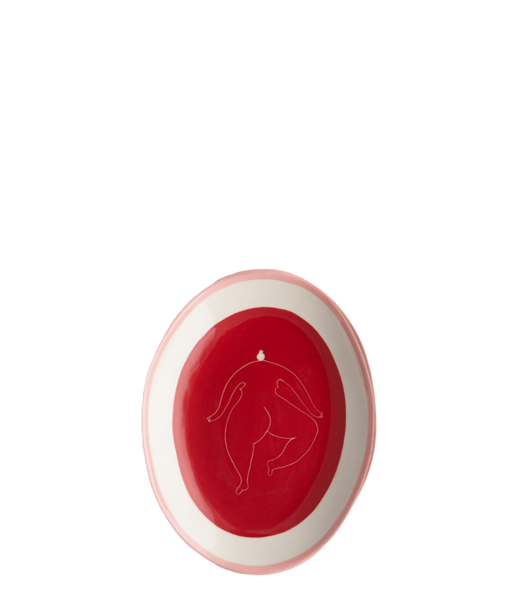 Oval Plate, Red Woman