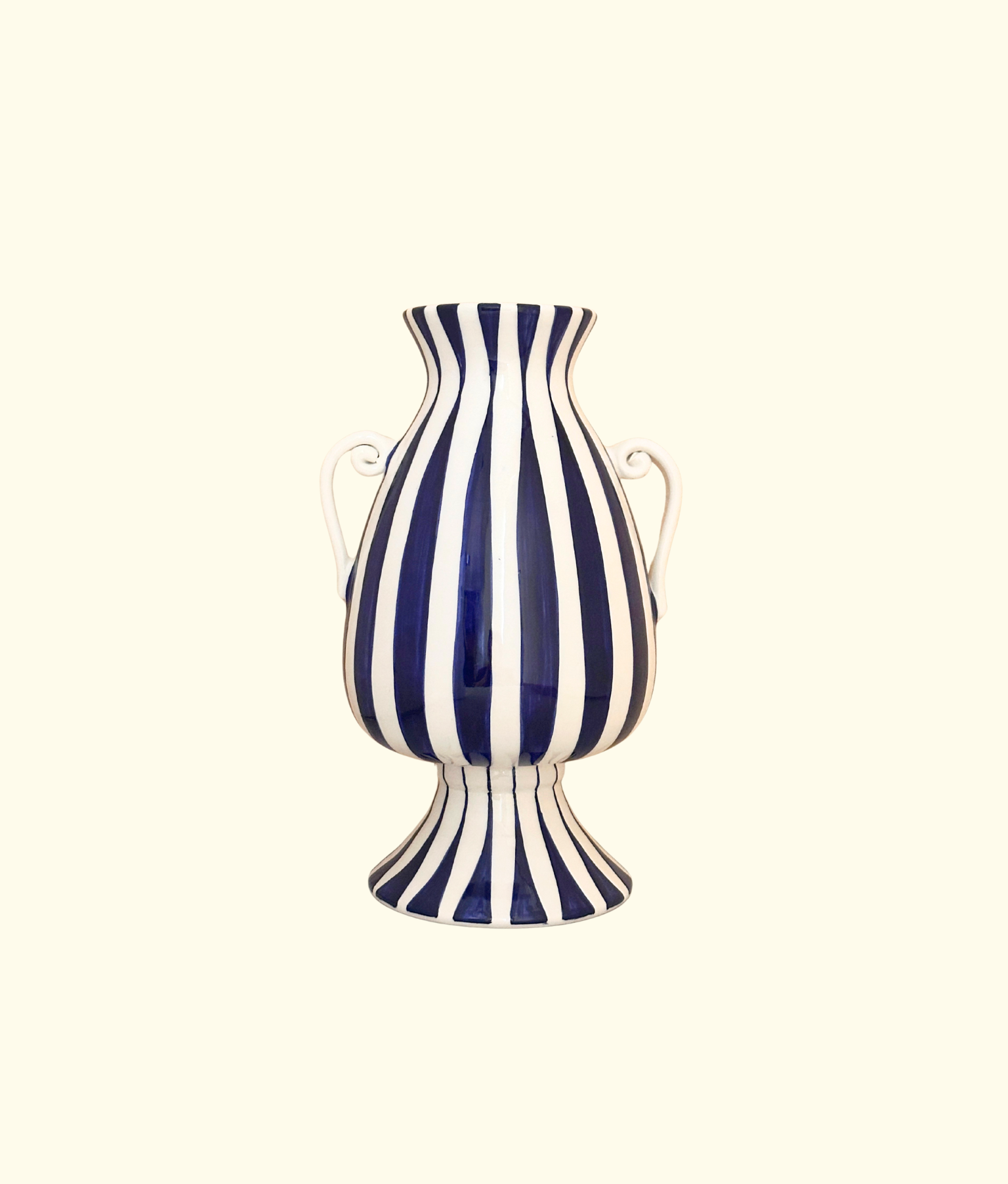 Colibri Striped Vase, Cobalt Blue
