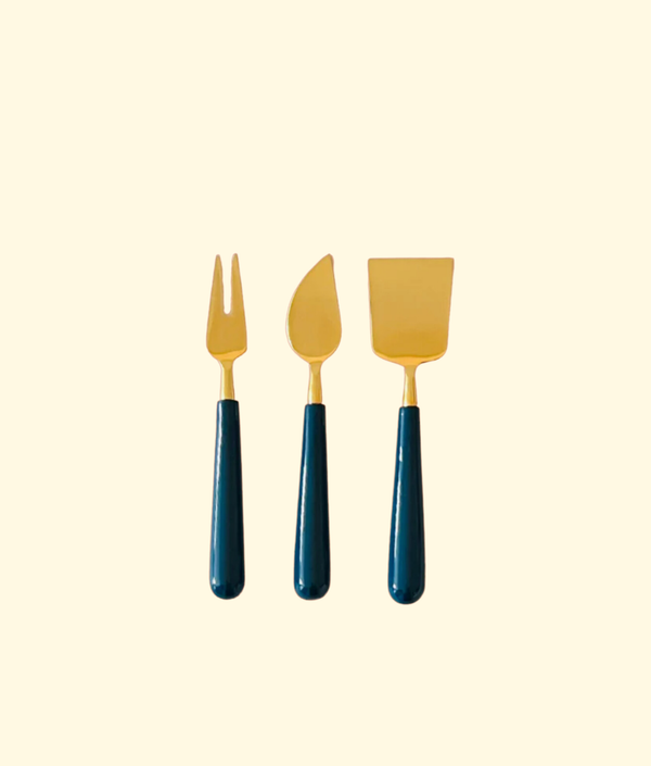 Roma Lacquered Formaggio Serving Set, Blue