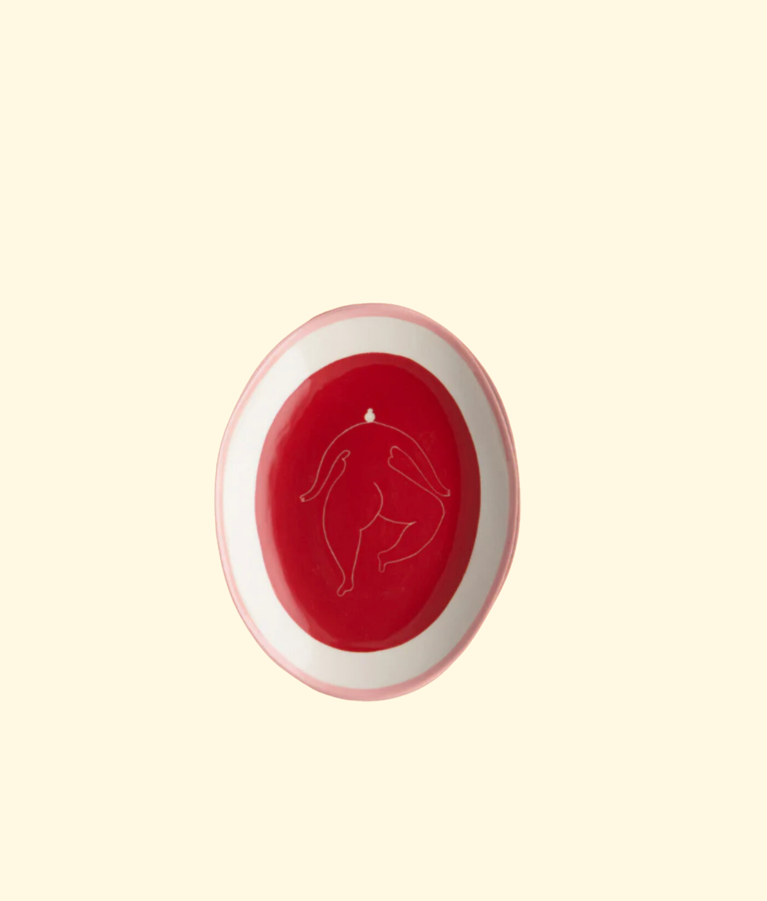 Oval Plate, Red Woman