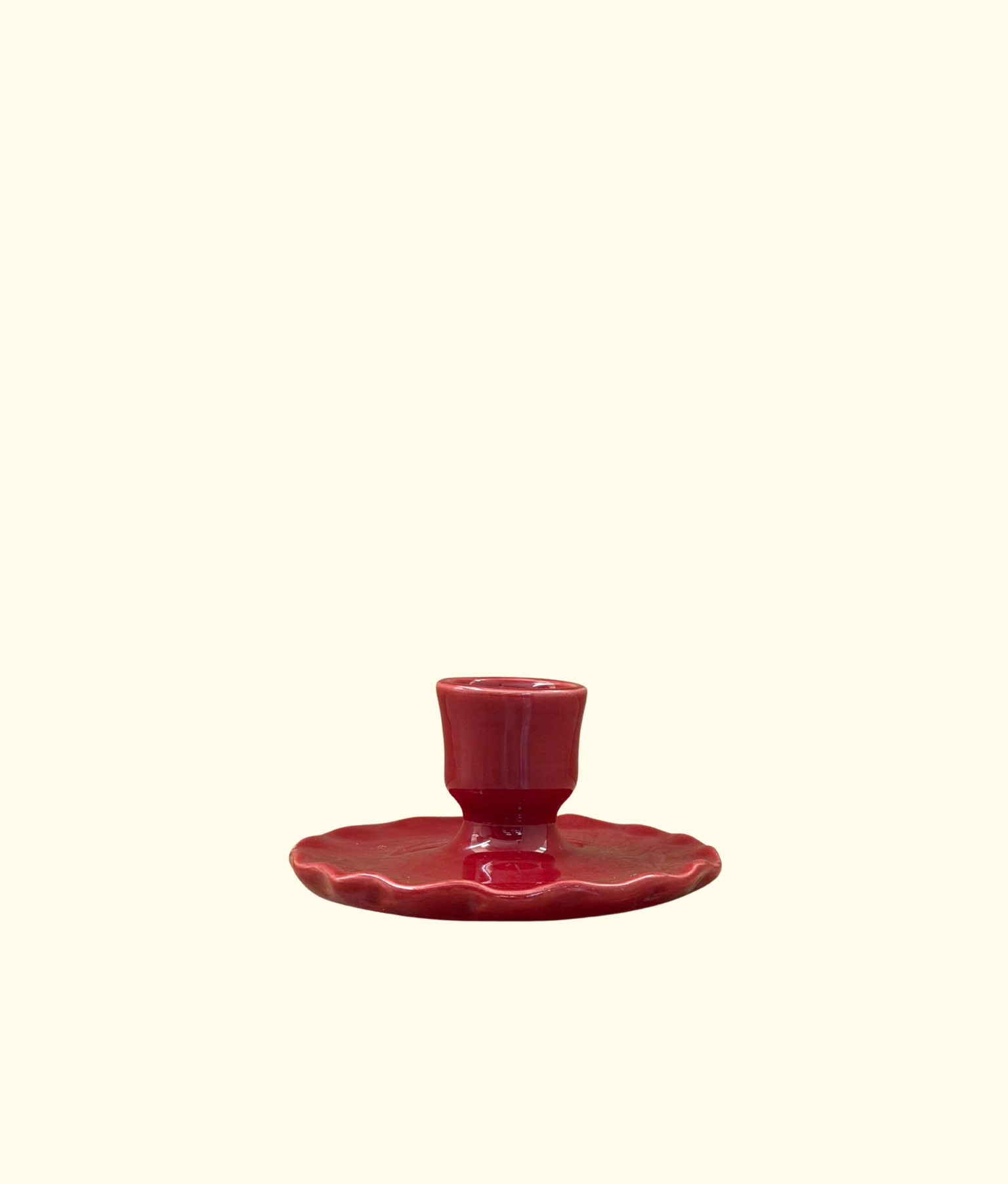 Frill Candleholder, Crimson