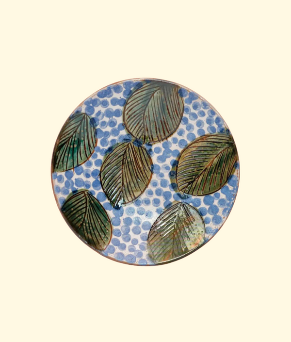 Green Blue Leaves Dinner Plate