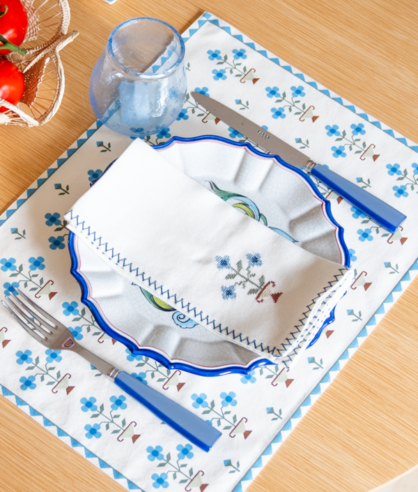 Bouquet Napkins, Blue